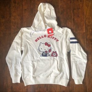 NWT Sanrio Hello Kitty Hooded Sweatshirt, size Medium, Cream color